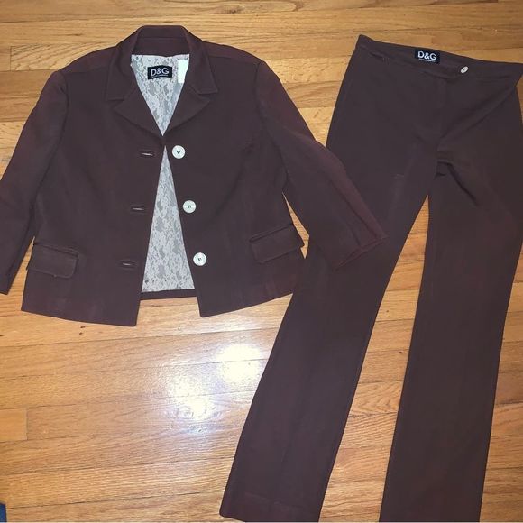 Authentic Dolce & Gabbana Terracotta Stretchy Cotton Jacket Pants Suit Set size